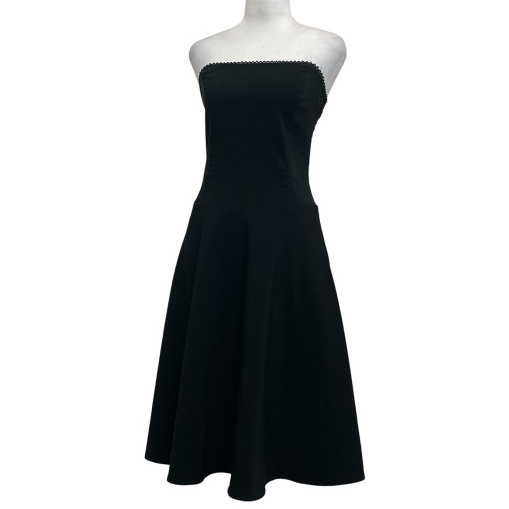 Charlotte Russe Vintage 90s Black Fit & Flare Party LBD Midi Dress